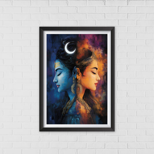 Ardhanarishvara: The Divine Balance of Shiva & Shakti | Home Decor Wall Art