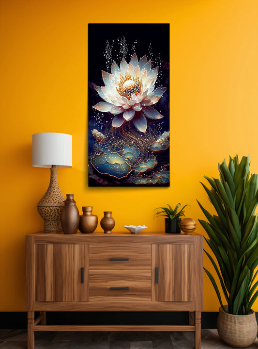 Celestial Lotus Art | Eco-Friendly Decor for Your Home, Office, and Creative Space | Crystal wall art