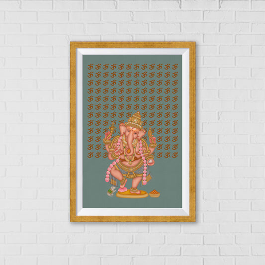 Divine Blessings of Lord Ganesha – A Sacred Representation | Home Decor Wall Art | Pichwai Art