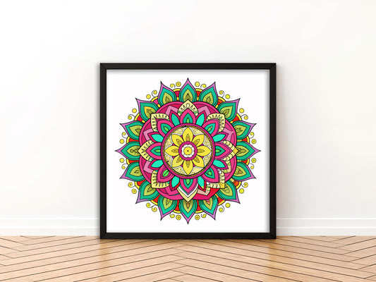 Enchanted Garden Mandala Art Wall Decor | A Blend of Nature and Spirituality