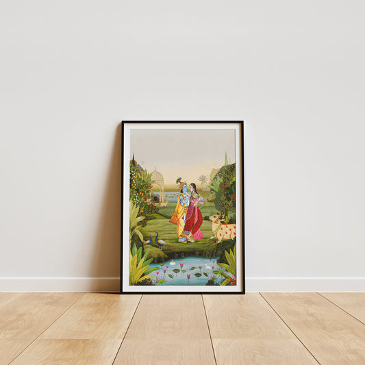 Eternal love of Radhakrishna Pichwai Art | Indian Wall Art Decor