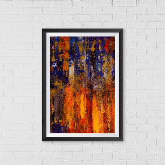 Fire and Night Abstract Art by Steve Johnson | Modern Wall Art Decor