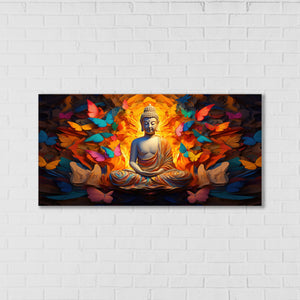 Gautam Buddha Butterfly Aura Decor Wall Art | Eco-Friendly Decor for Your Home Space | Crystal wall art