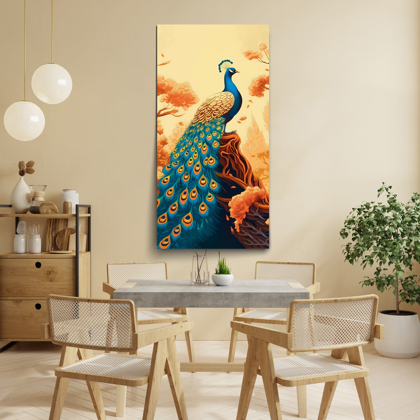 Graceful Peacock Art | Eco-Friendly Decor for Your Home Space | Crystal wall art