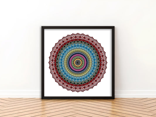 Jewelled Harmony Mandala Art Wall Decor | Healing Through Geometric Beauty