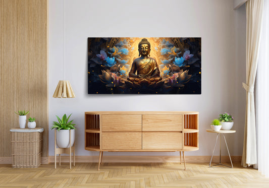 Lord Buddha Radiant Presence Decor Wall Art | Eco-Friendly Decor for Your Home Space | Crystal wall art