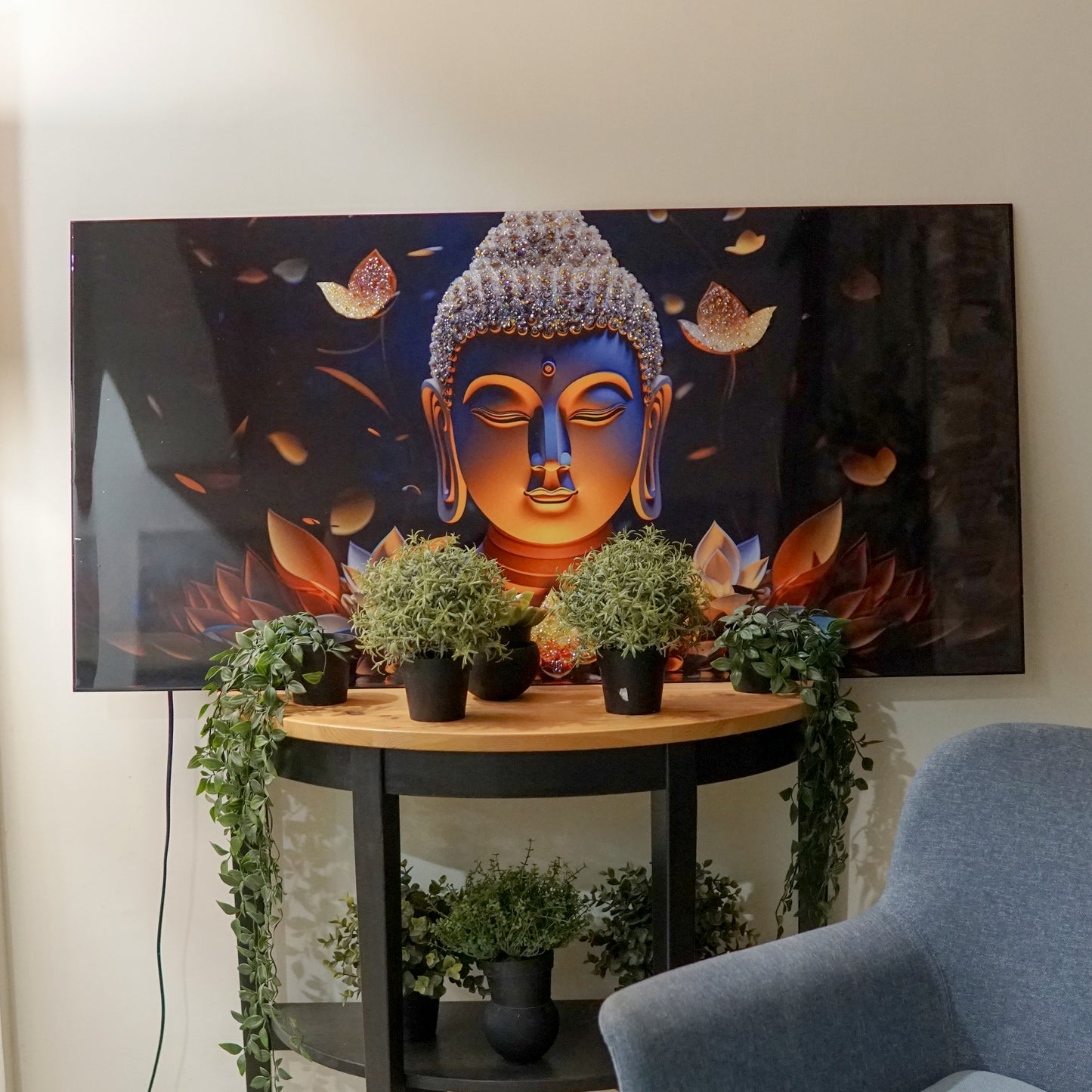 Lord Buddha Serenity Decor Wall Art | Eco-Friendly Decor for Your Home Space | Crystal wall art