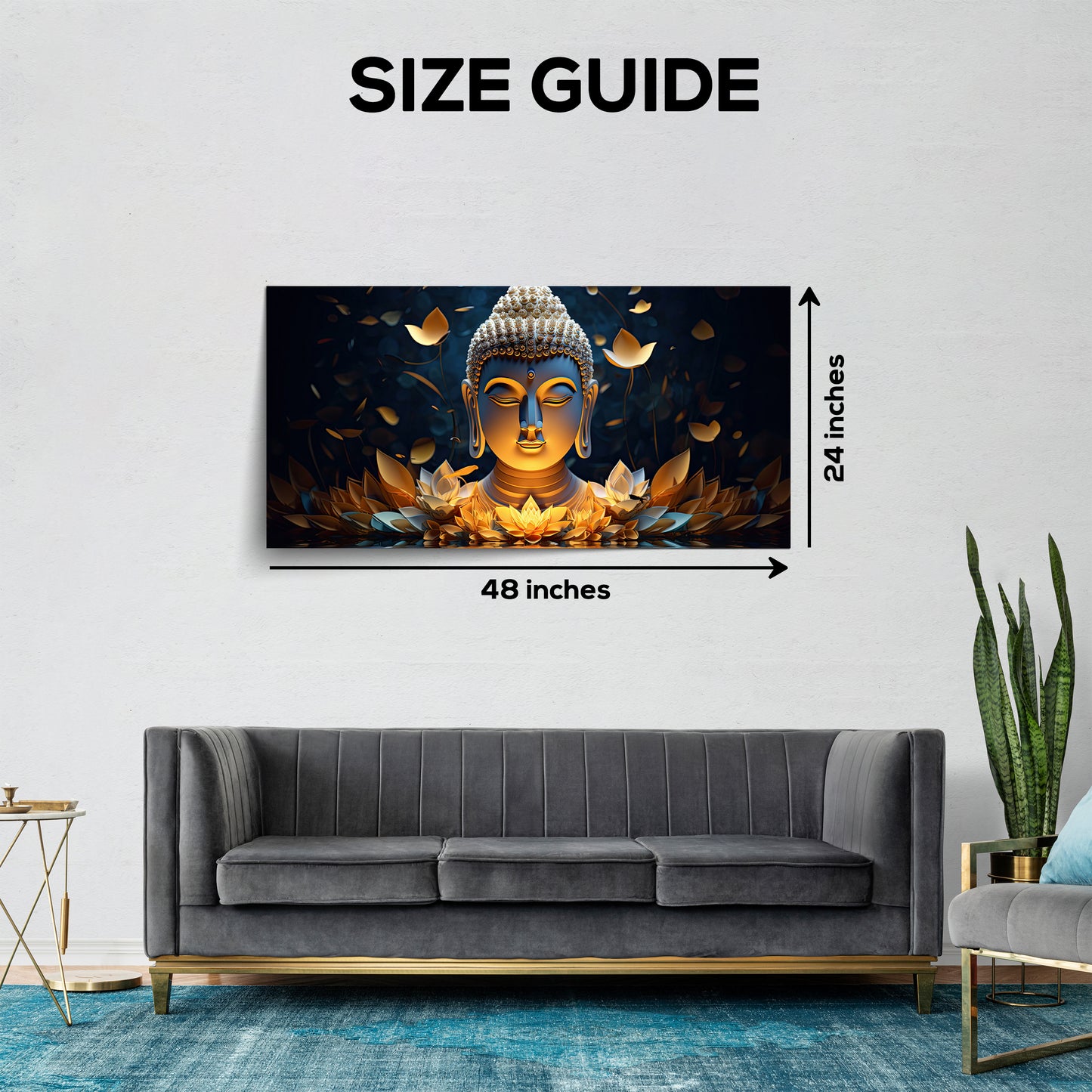 Lord Buddha Serenity Decor Wall Art | Eco-Friendly Decor for Your Home Space | Crystal wall art