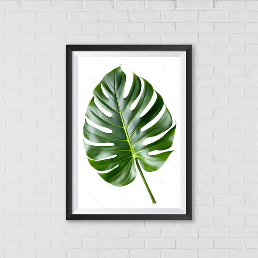 Minimalist Monstera Leaf Canvas Portrait | Home Decor Wall Art