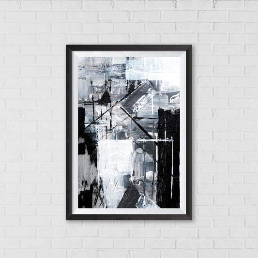 Monochromatic Black and White Abstract Art Abstract by Steve Johnson | Modern Wall Art Decor