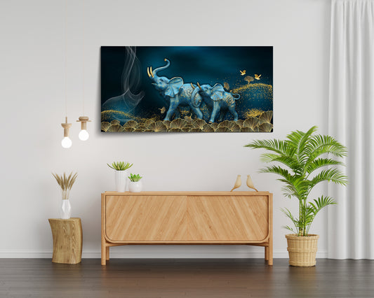 Mystical Elephant Duo | Eco-Friendly Decor for Your Home, Office, and Creative Space | Crystal wall art