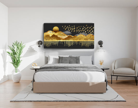Nature's Golden Flight Decor Wall Art | Eco-Friendly Decor for Your Home, Office, and Creative Space | Crystal wall art