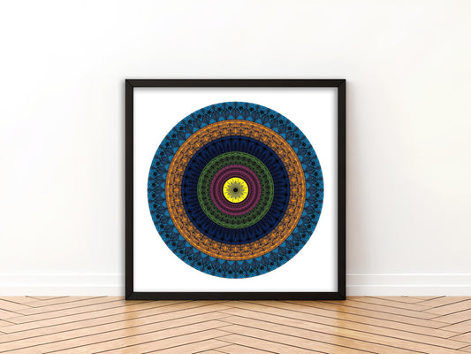 Oceanic Depth Mandala Art Wall Decor| Inspired by Ancient Symbolism