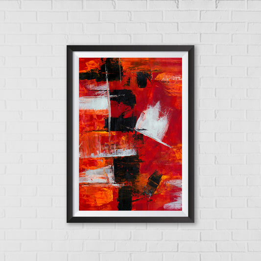 Red and Black Abstract Art by Steve Johnson | Modern Wall Art Decor