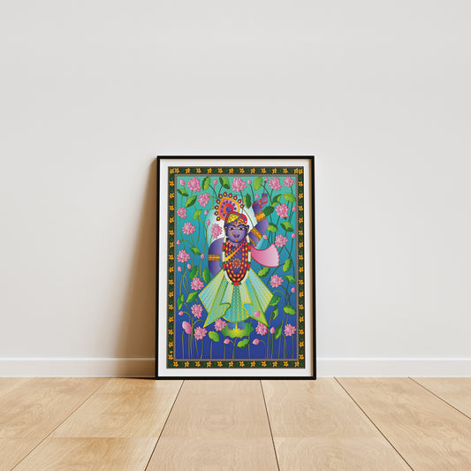 Shrinathji's Lotus Grace Pichwai Art | Indian Wall Art Decor