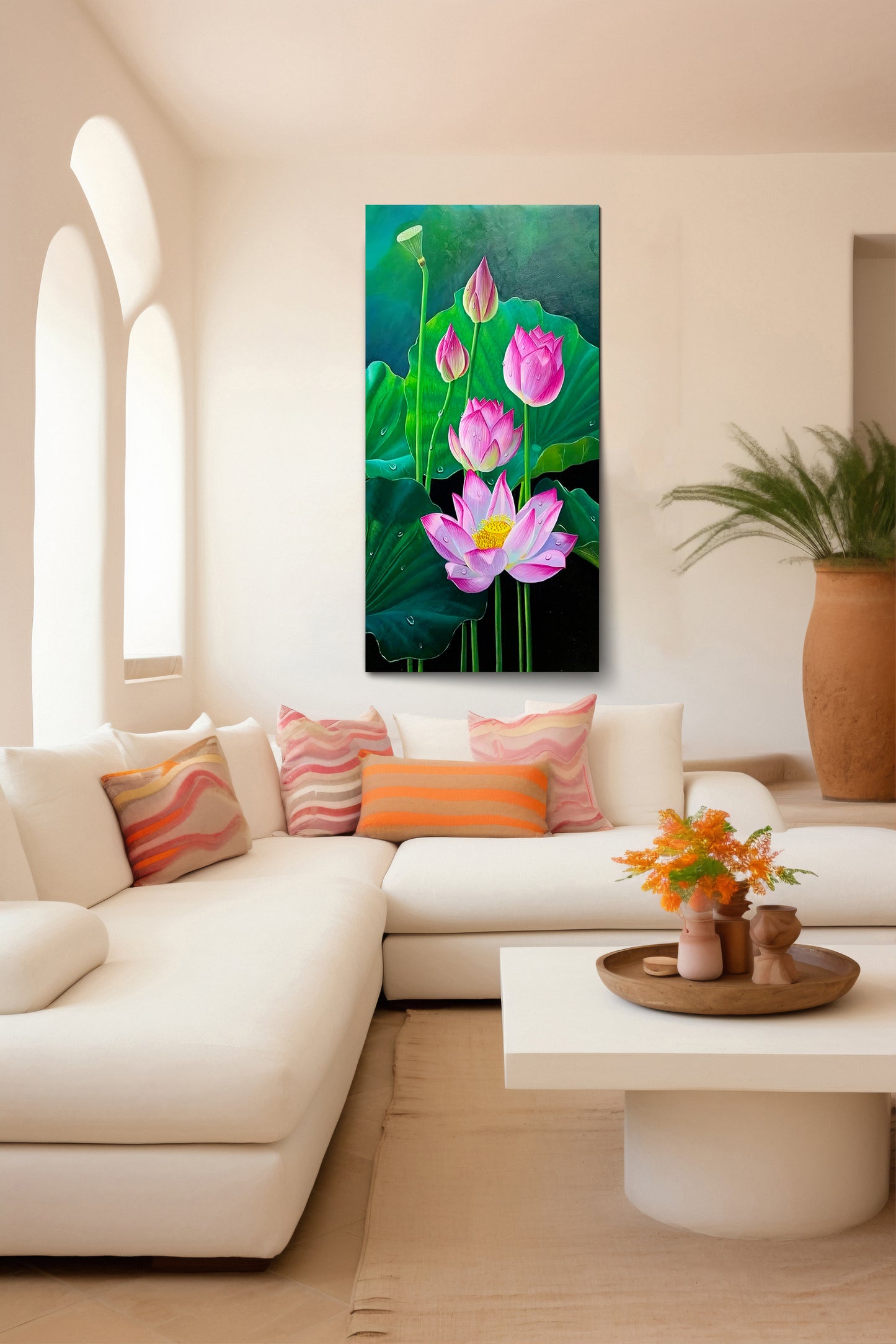 Symphony of Lotus Art | Eco-Friendly Decor for Your Home, Office, and Creative Space | Crystal wall art