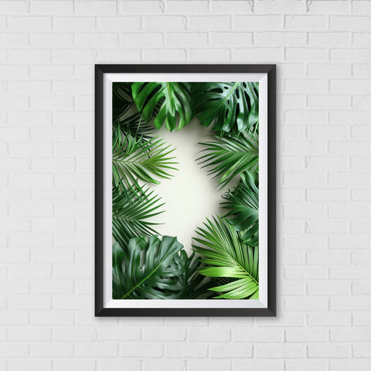 Tropical Greenery palm leaf Canvas Portrait | Home Decor Wall Art