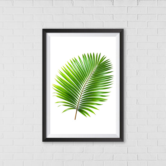 Tropical Palm Leaf - Botanical Wall Art Canvas Portrait | Home Decor Wall Art