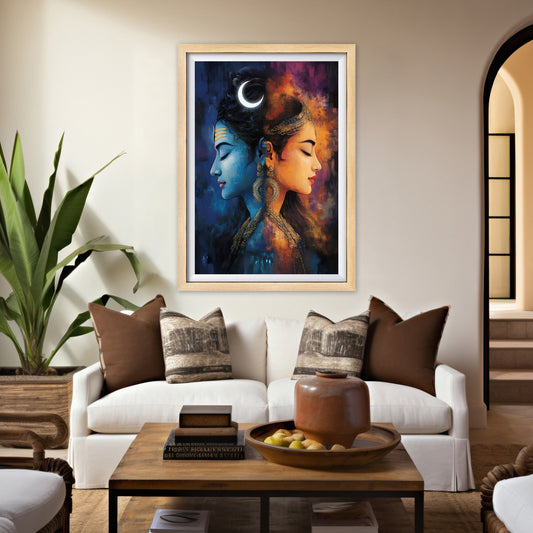 Ardhanarishvara: The Divine Balance of Shiva & Shakti | Home Decor Wall Art
