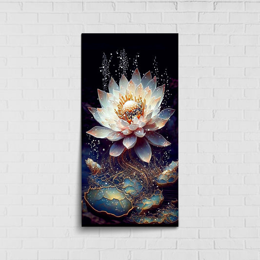 Celestial Lotus Art | Eco-Friendly Decor for Your Home, Office, and Creative Space | Crystal wall art