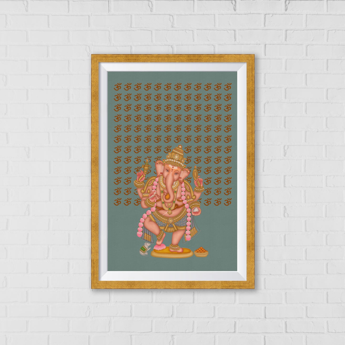 Divine Blessings of Lord Ganesha – A Sacred Representation | Home Decor Wall Art | Pichwai Art