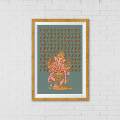 Divine Blessings of Lord Ganesha – A Sacred Representation | Home Decor Wall Art | Pichwai Art