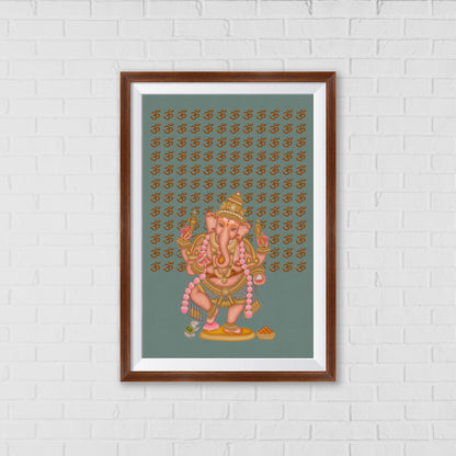 Divine Blessings of Lord Ganesha – A Sacred Representation | Home Decor Wall Art | Pichwai Art