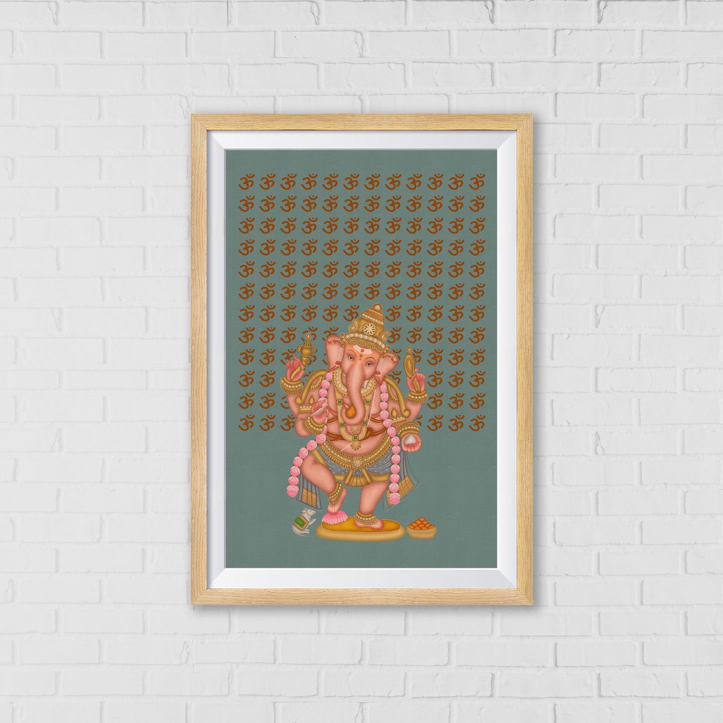 Divine Blessings of Lord Ganesha – A Sacred Representation | Home Decor Wall Art | Pichwai Art