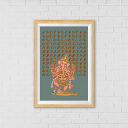 Divine Blessings of Lord Ganesha – A Sacred Representation | Home Decor Wall Art | Pichwai Art