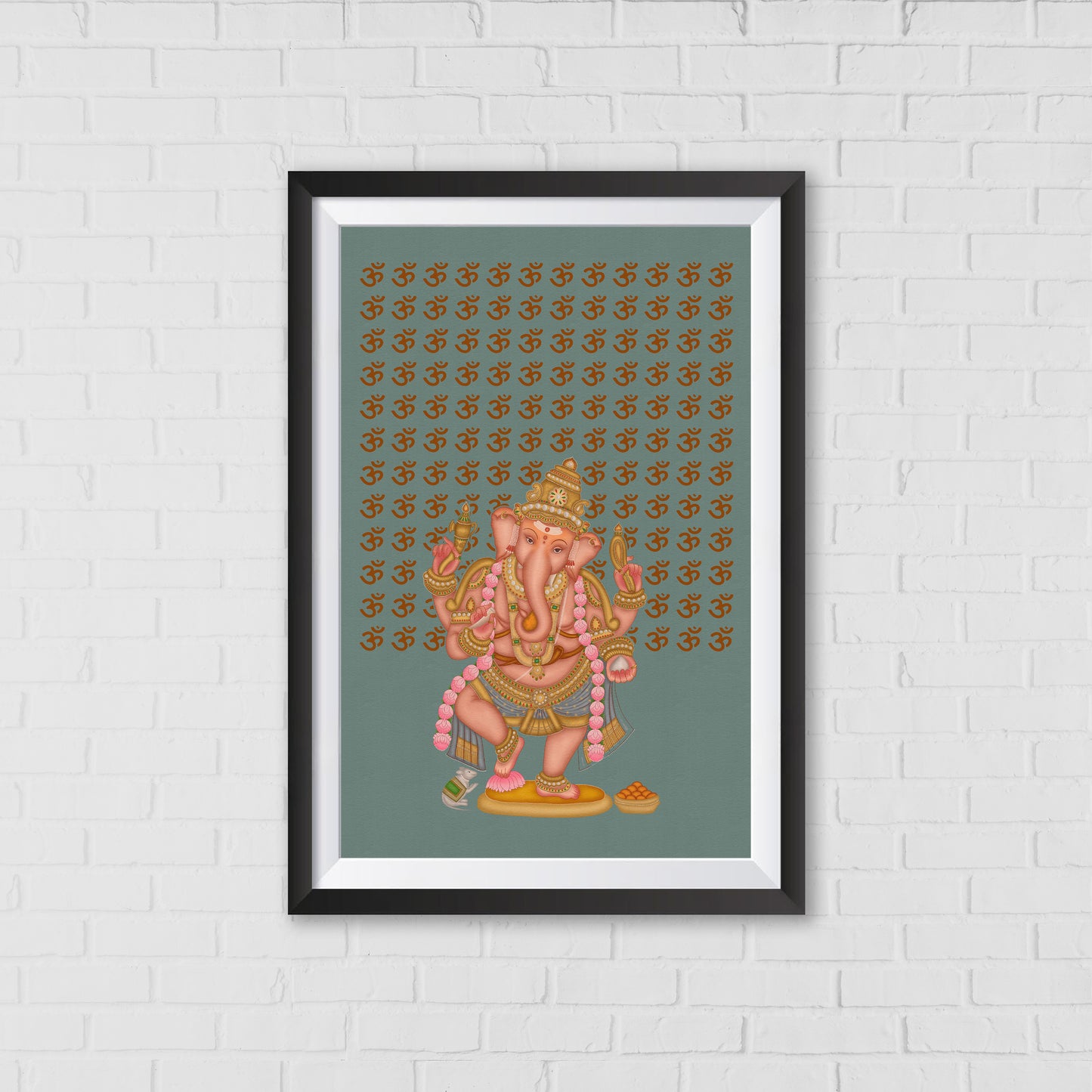 Divine Blessings of Lord Ganesha – A Sacred Representation | Home Decor Wall Art | Pichwai Art