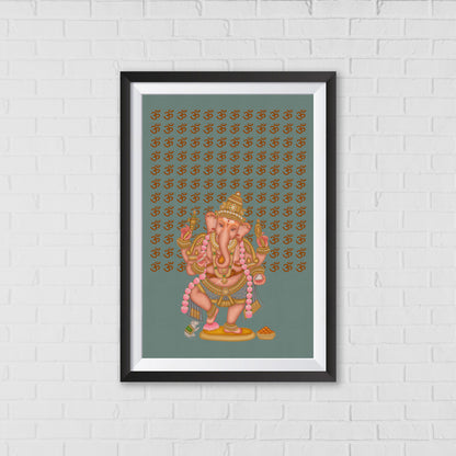 Divine Blessings of Lord Ganesha – A Sacred Representation | Home Decor Wall Art | Pichwai Art