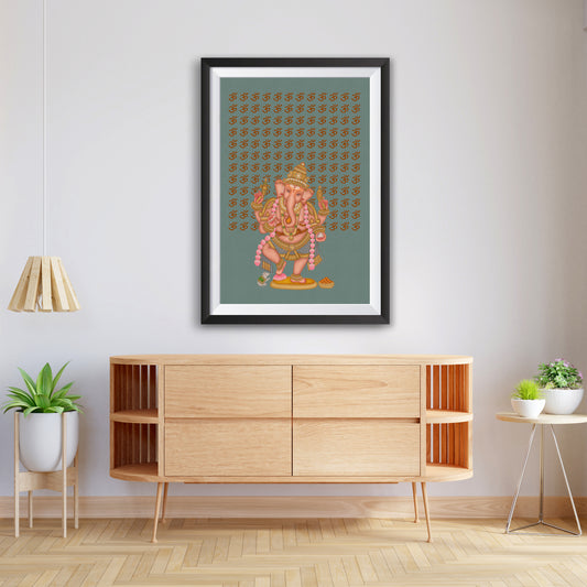 Divine Blessings of Lord Ganesha – A Sacred Representation | Home Decor Wall Art | Pichwai Art