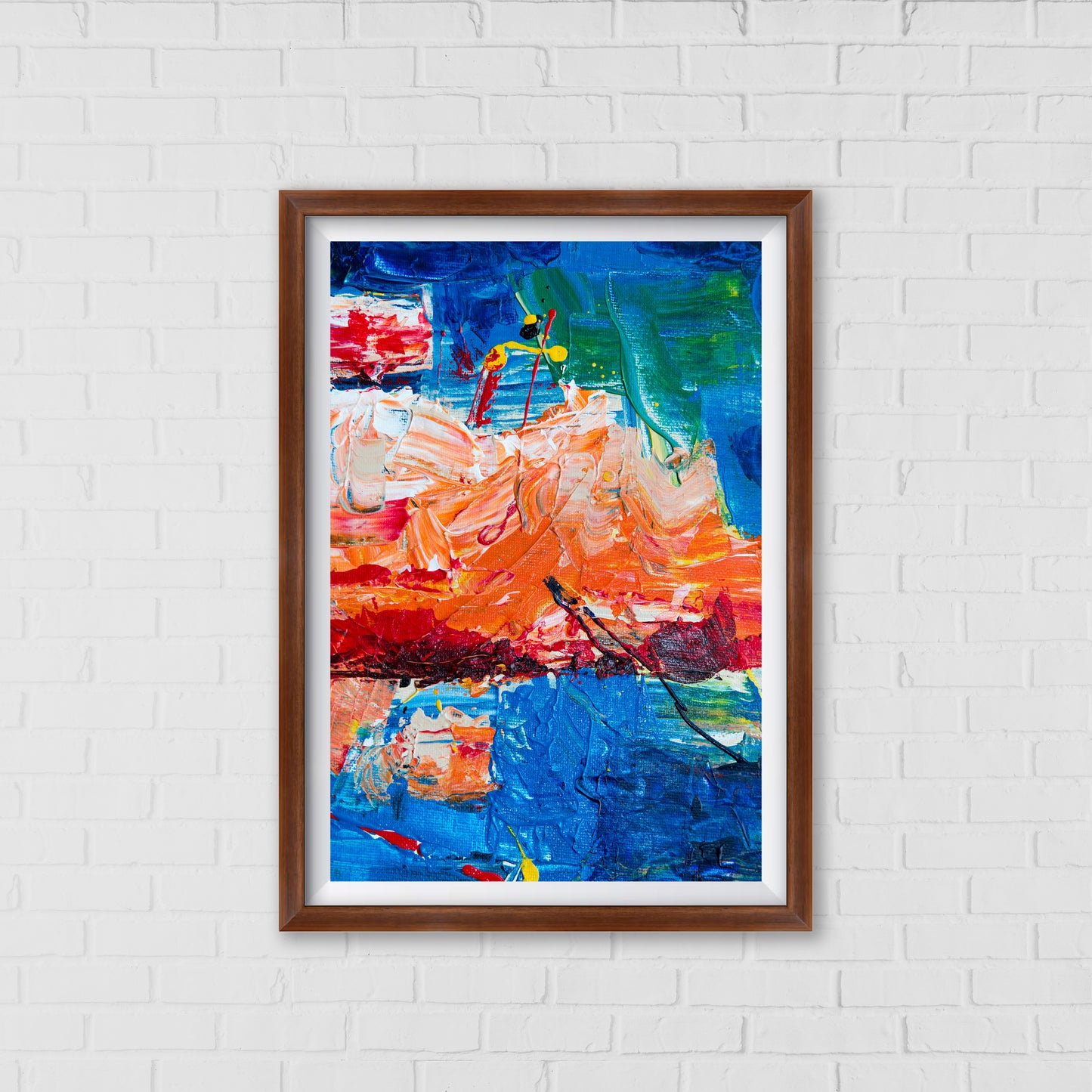 Dynamic Composition in Blue and Orange Abstract Art by Steve Johnson  | Modern Wall Art Decor