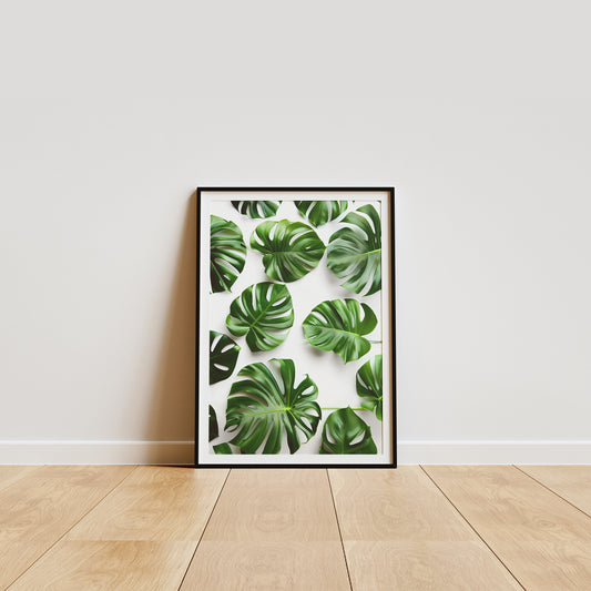 Elegant Monstera Leaf canvas portrait – Tropical Art for Your Space | Home Decor wall Art