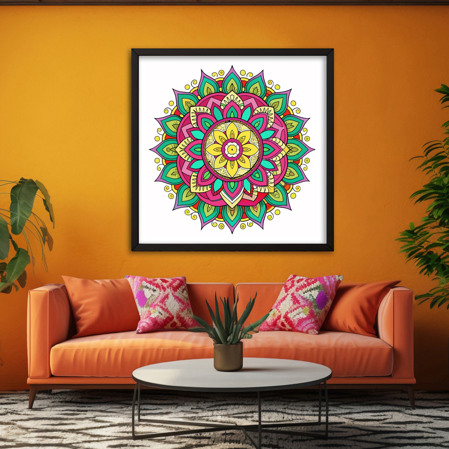 Enchanted Garden Mandala Art Wall Decor | A Blend of Nature and Spirituality