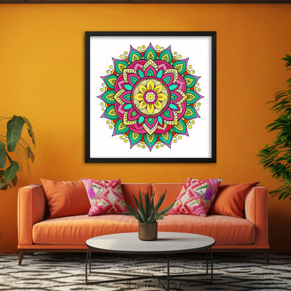 Enchanted Garden Mandala Art Wall Decor | A Blend of Nature and Spirituality