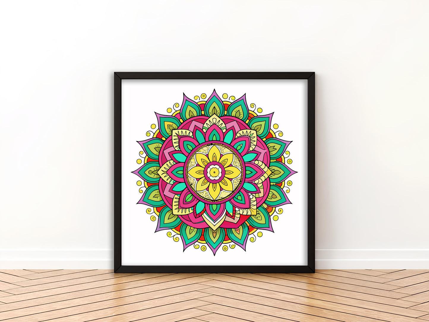 Enchanted Garden Mandala Art Wall Decor | A Blend of Nature and Spirituality