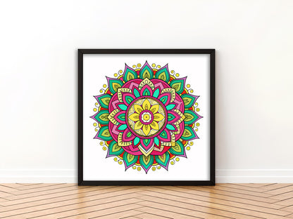 Enchanted Garden Mandala Art Wall Decor | A Blend of Nature and Spirituality