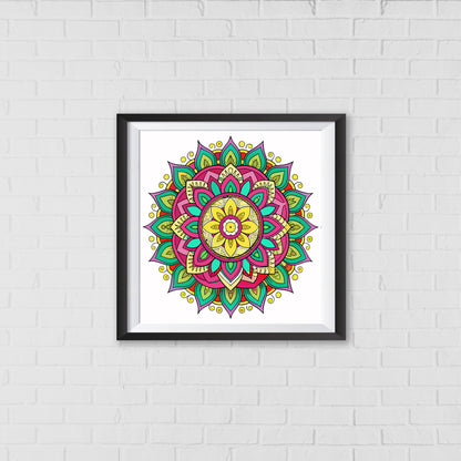 Enchanted Garden Mandala Art Wall Decor | A Blend of Nature and Spirituality