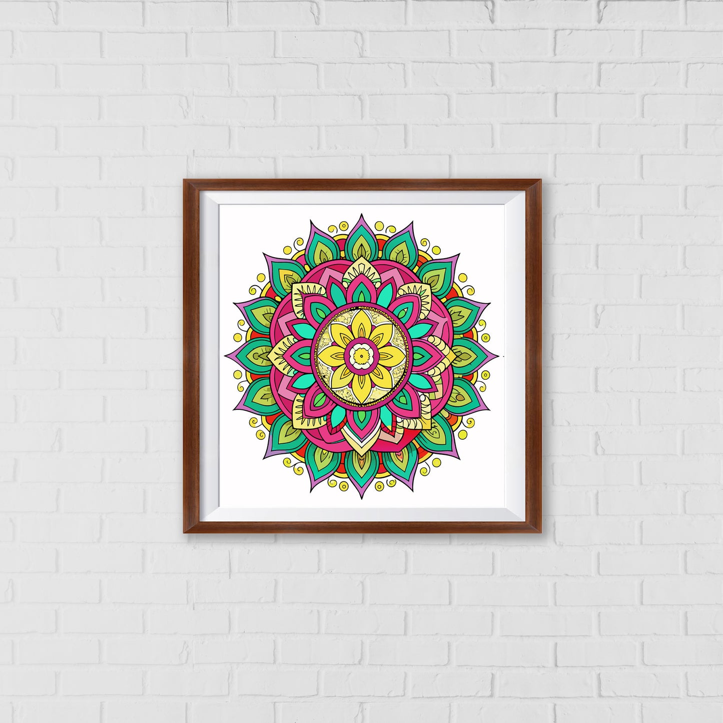 Enchanted Garden Mandala Art Wall Decor | A Blend of Nature and Spirituality