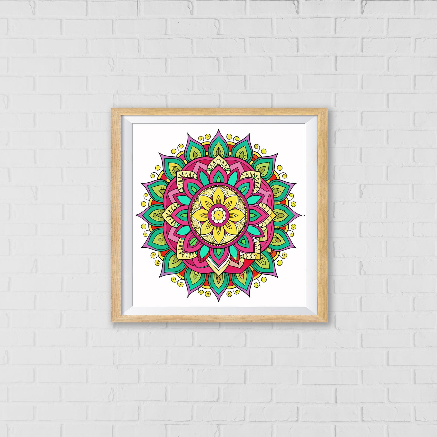 Enchanted Garden Mandala Art Wall Decor | A Blend of Nature and Spirituality