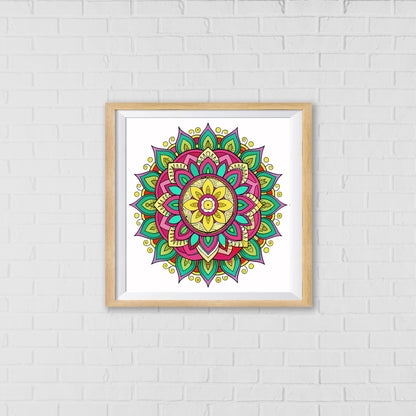 Enchanted Garden Mandala Art Wall Decor | A Blend of Nature and Spirituality