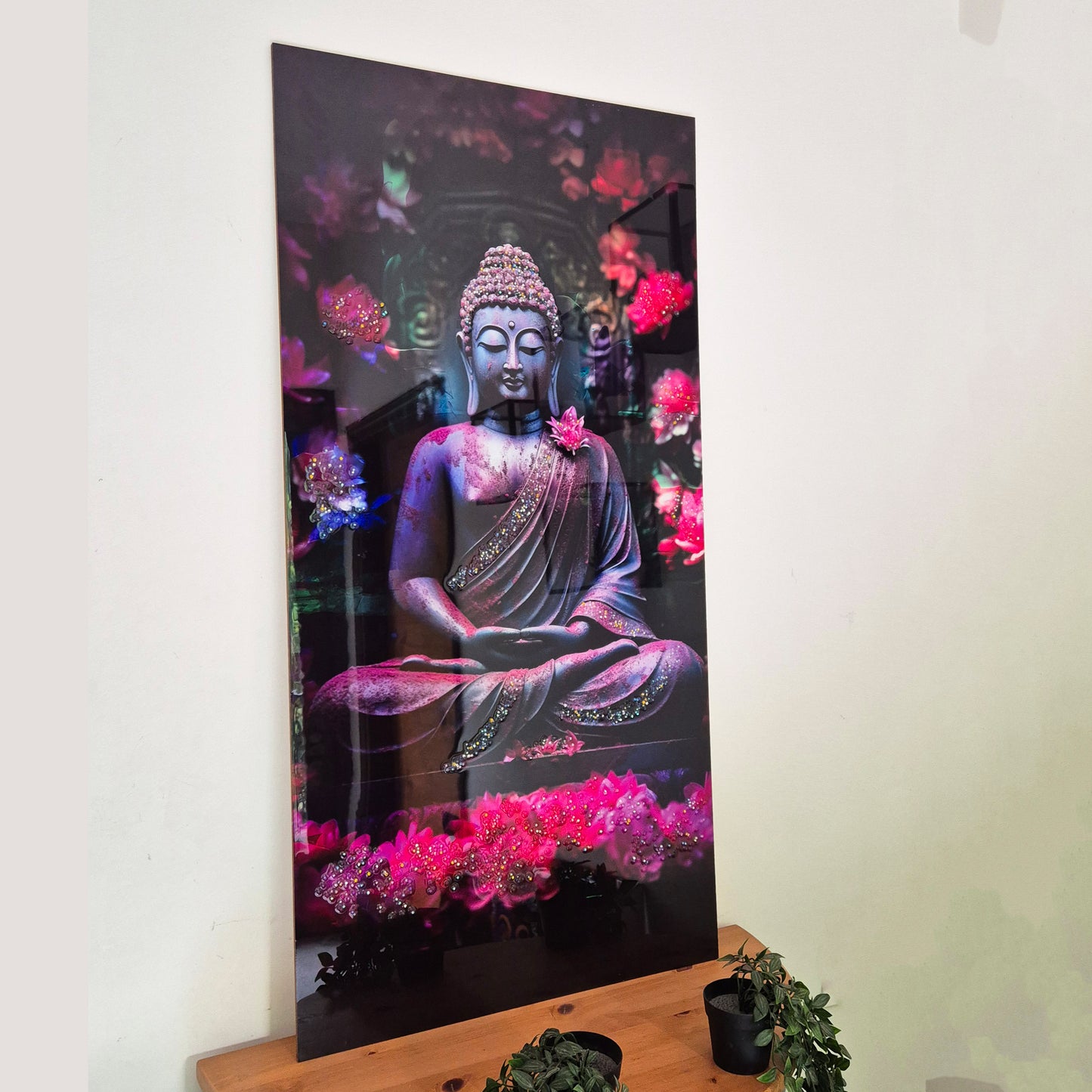 Enlightened Serenity Buddha Wall Art | Eco-Friendly Decor for Your Home Space | Crystal wall art