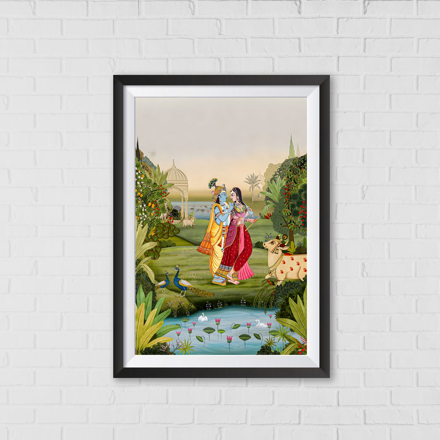 Eternal love of Radhakrishna Pichwai Art | Indian Wall Art Decor
