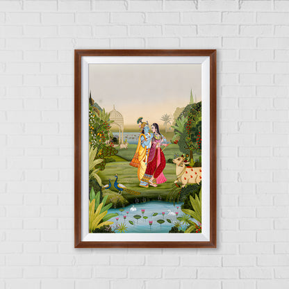 Eternal love of Radhakrishna Pichwai Art | Indian Wall Art Decor