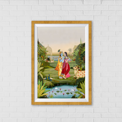 Eternal love of Radhakrishna Pichwai Art | Indian Wall Art Decor
