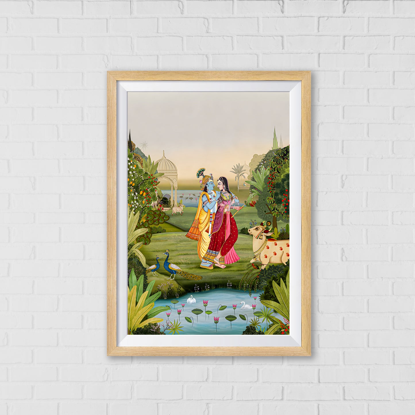 Eternal love of Radhakrishna Pichwai Art | Indian Wall Art Decor