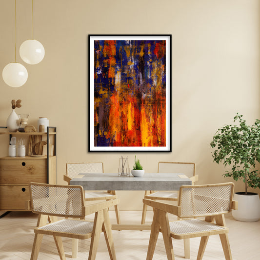 Fire and Night Abstract Art by Steve Johnson | Modern Wall Art Decor