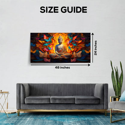 Gautam Buddha Butterfly Aura Decor Wall Art | Eco-Friendly Decor for Your Home Space | Crystal wall art