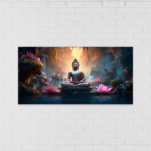Gautam Buddha Spiritual Awakening Decor Wall Art |  Eco-Friendly Decor for Your Home Space | Crystal wall art